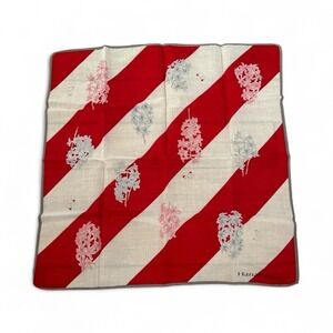 Hanae Mori handkerchief red white